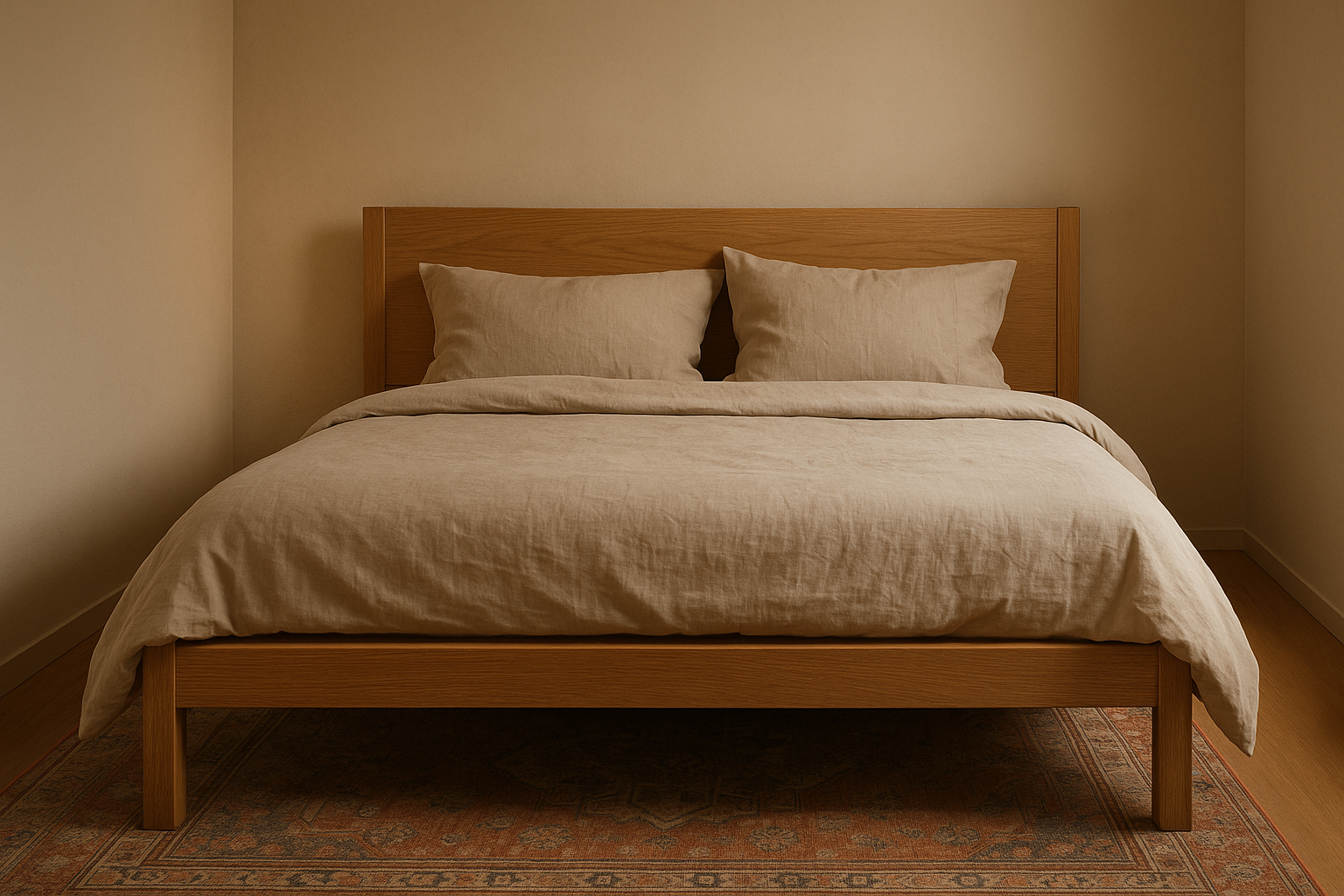 Bedroom carpet under bed