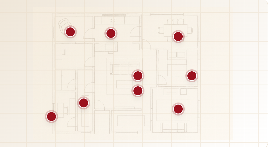 Room size guide floorplan (mobile)